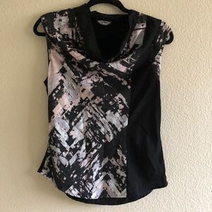 Calvin Klein Drapey Neckline Sleeveless Top Small Petite